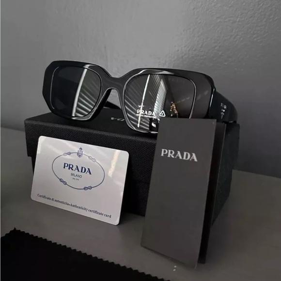 Prada PR190 1AB5S154 Women's Sunglasses 49 mm Black / Dark Grey Lens - Picture 9 of 9